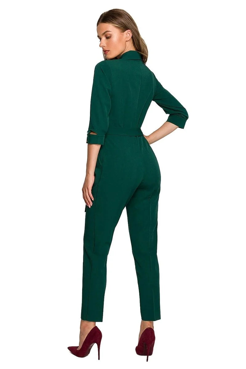 Violet jumpsuit with tie waist
