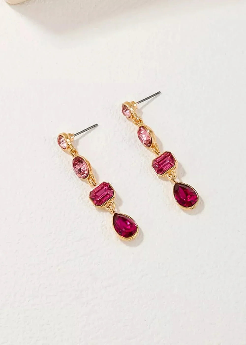 18K Gold-Plated Drop Earrings in Green