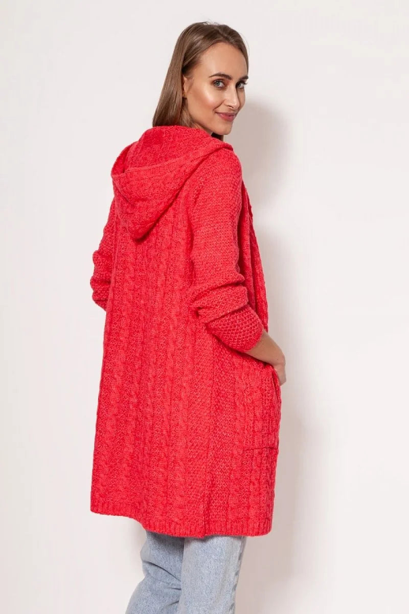 Blue ribbed sweater coat
