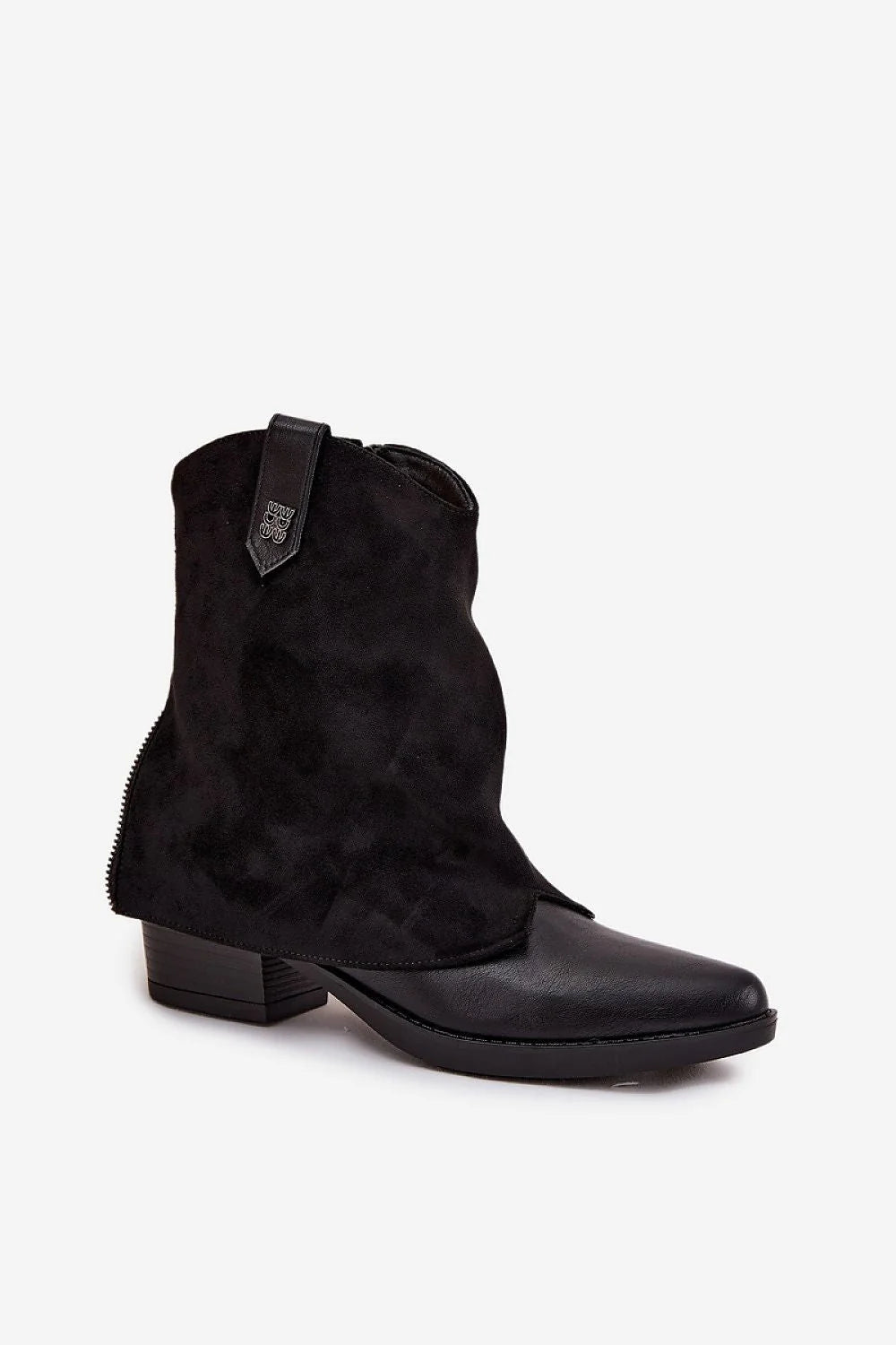 Black Suede Heel Boots