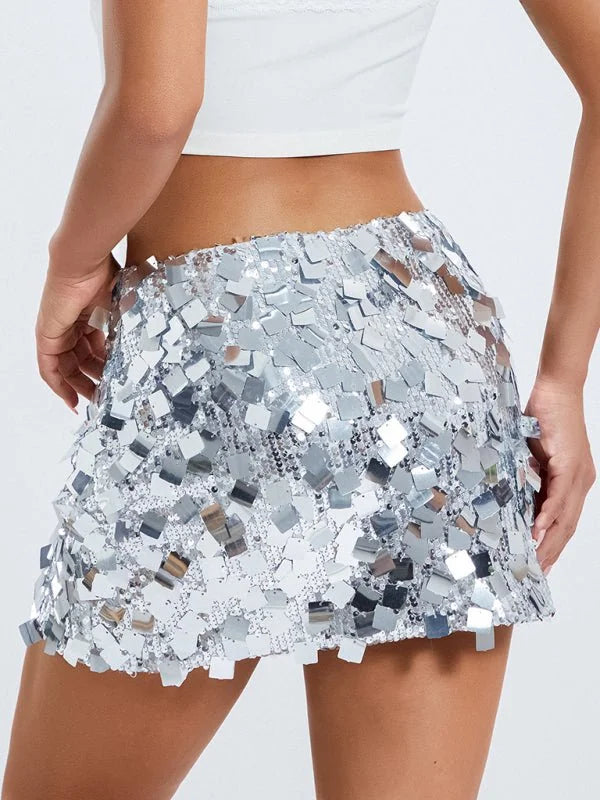 White sequined skirt