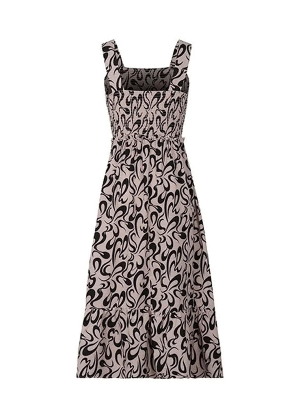 Close-up of geometric pattern on midi dress