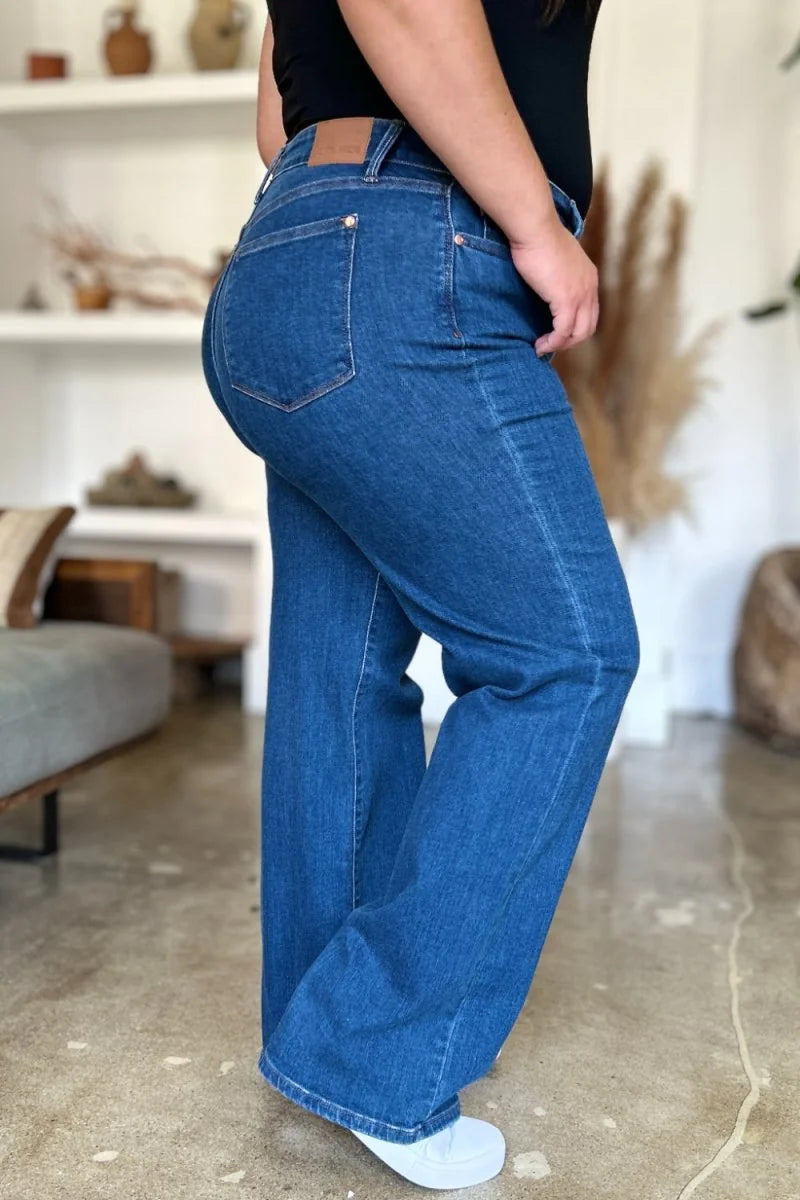 Close-up of distressed denim jeans