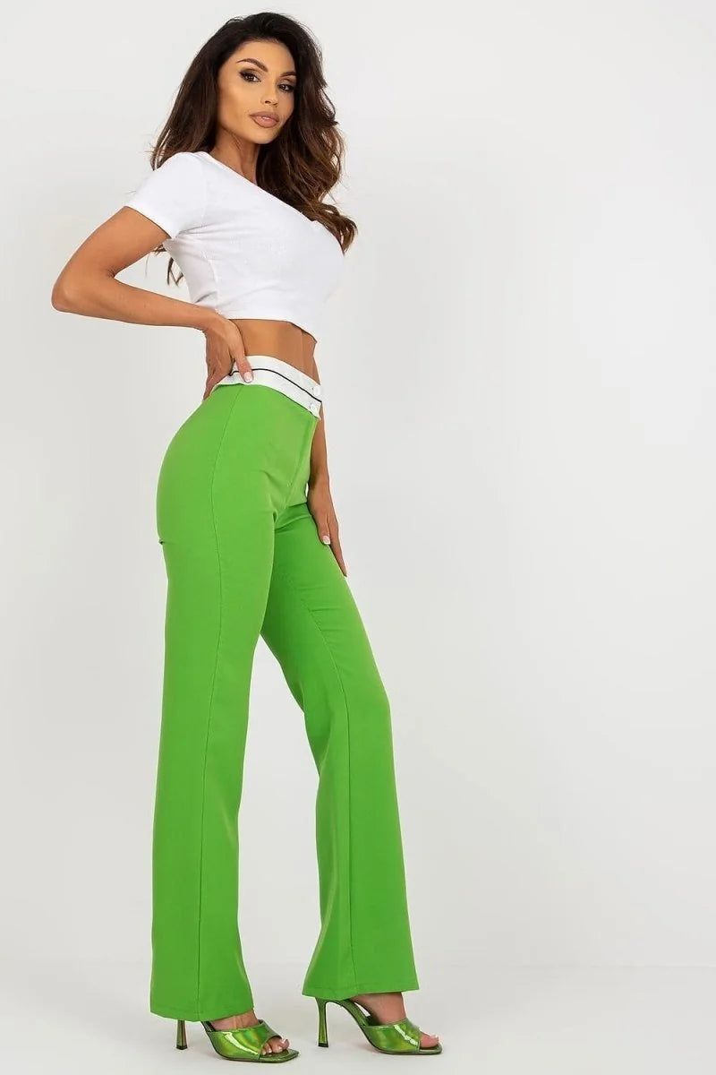 Orange high-waisted straight leg trousers