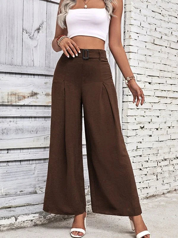 Olive green high waist wide leg casual pants