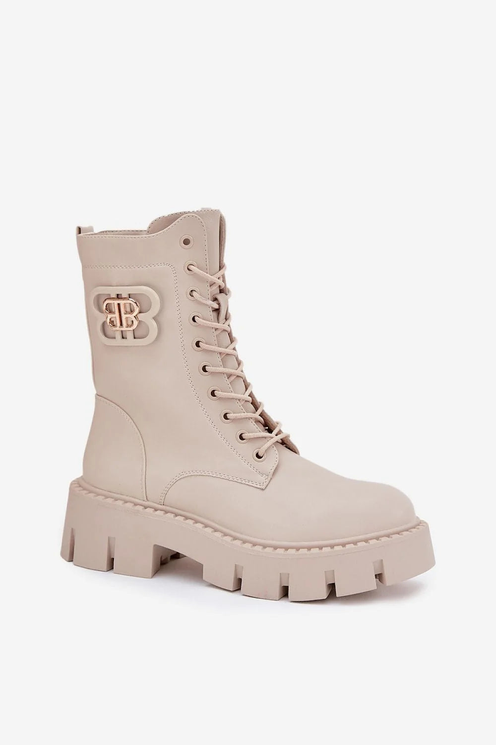 Beige Suede Booties with 5.5 cm Heel