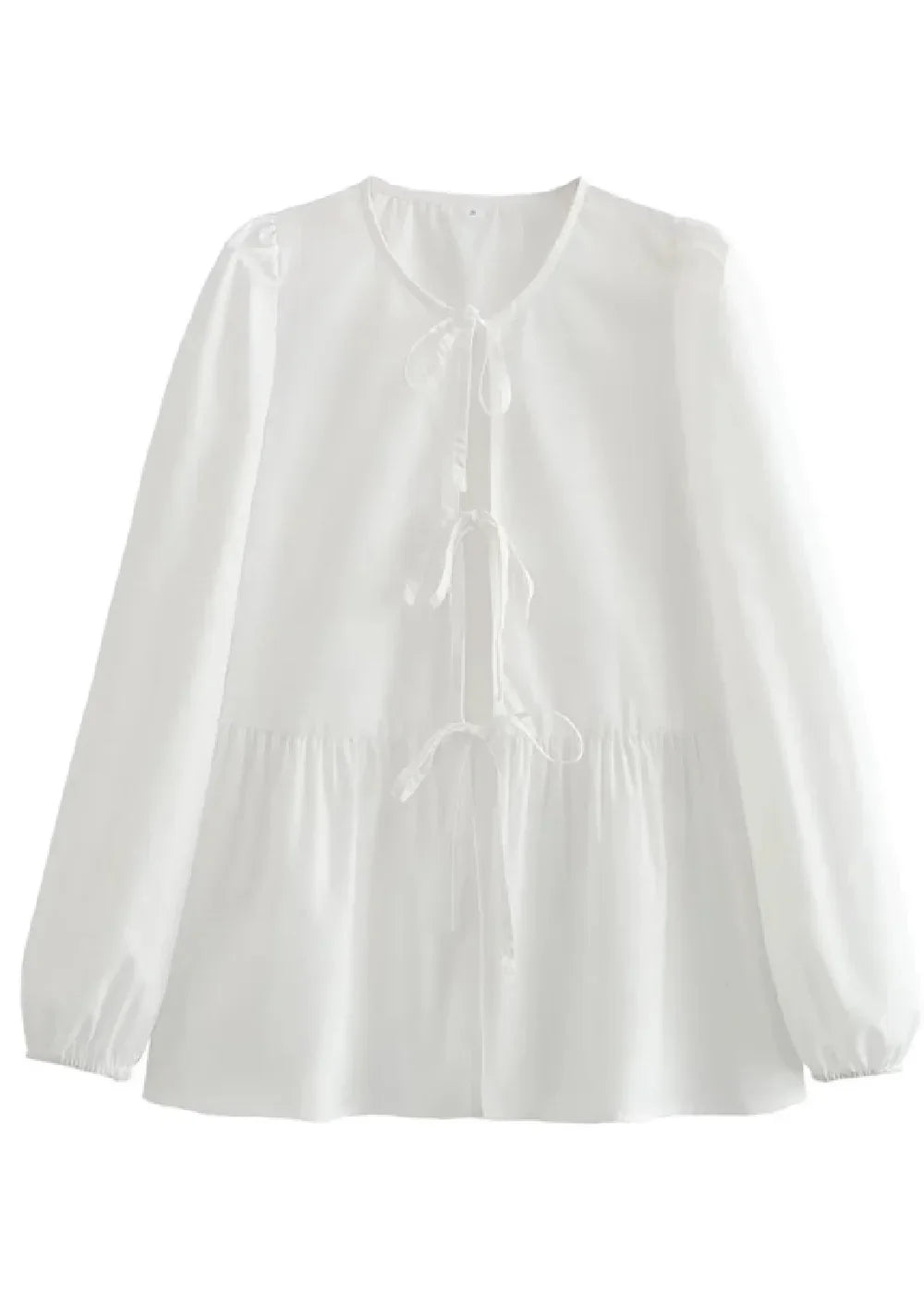 Women's pink bow long sleeve lattice shirt