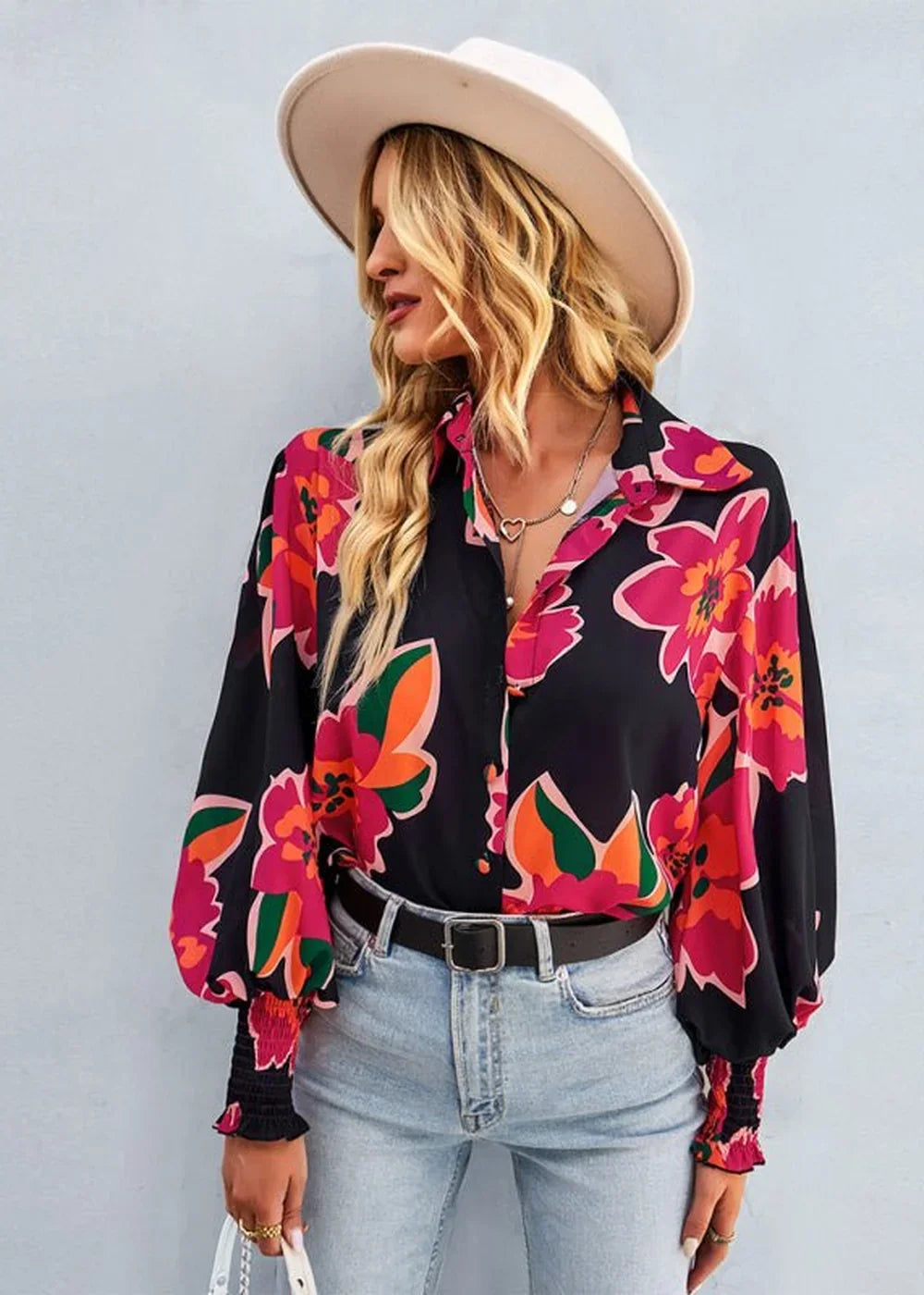 Green women's long sleeve polyester shirt