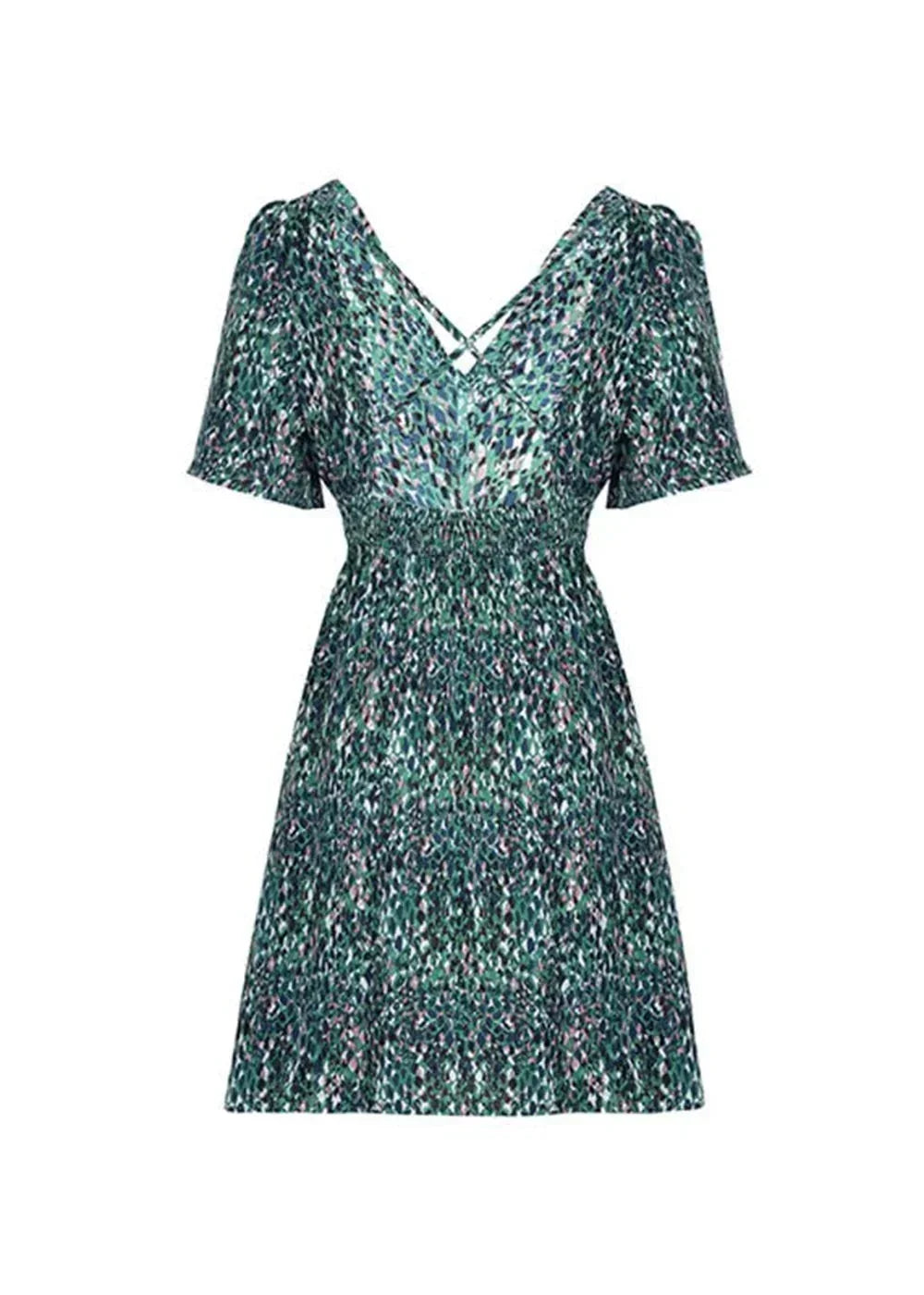Close-up of the fish scale pattern on a dress