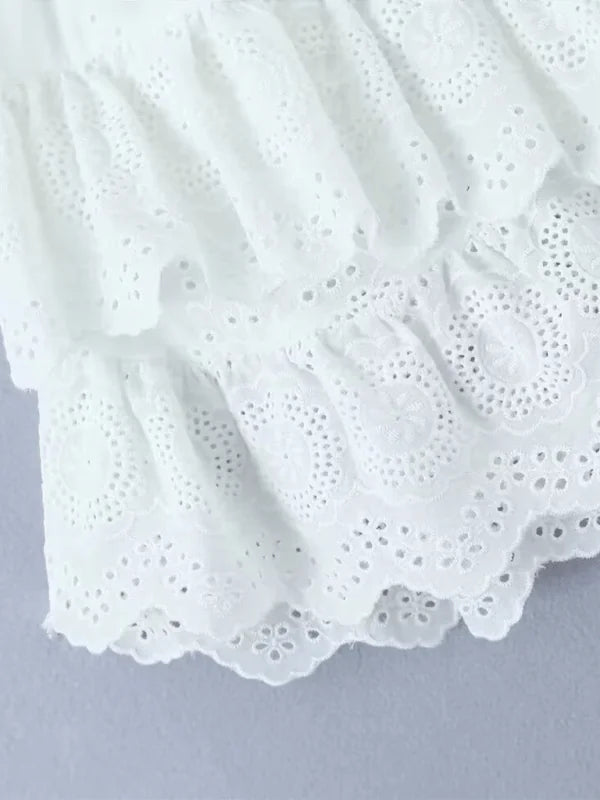 Cotton blend lace skirt