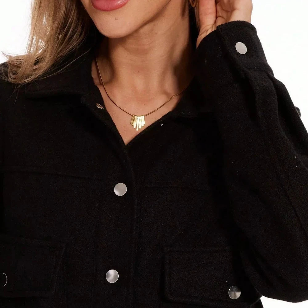 Snap Down Long Sleeve Jacket