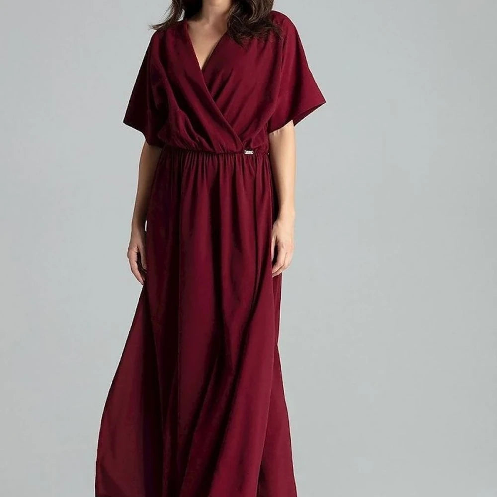 Long Floral Dress with Kimono Sleeves
