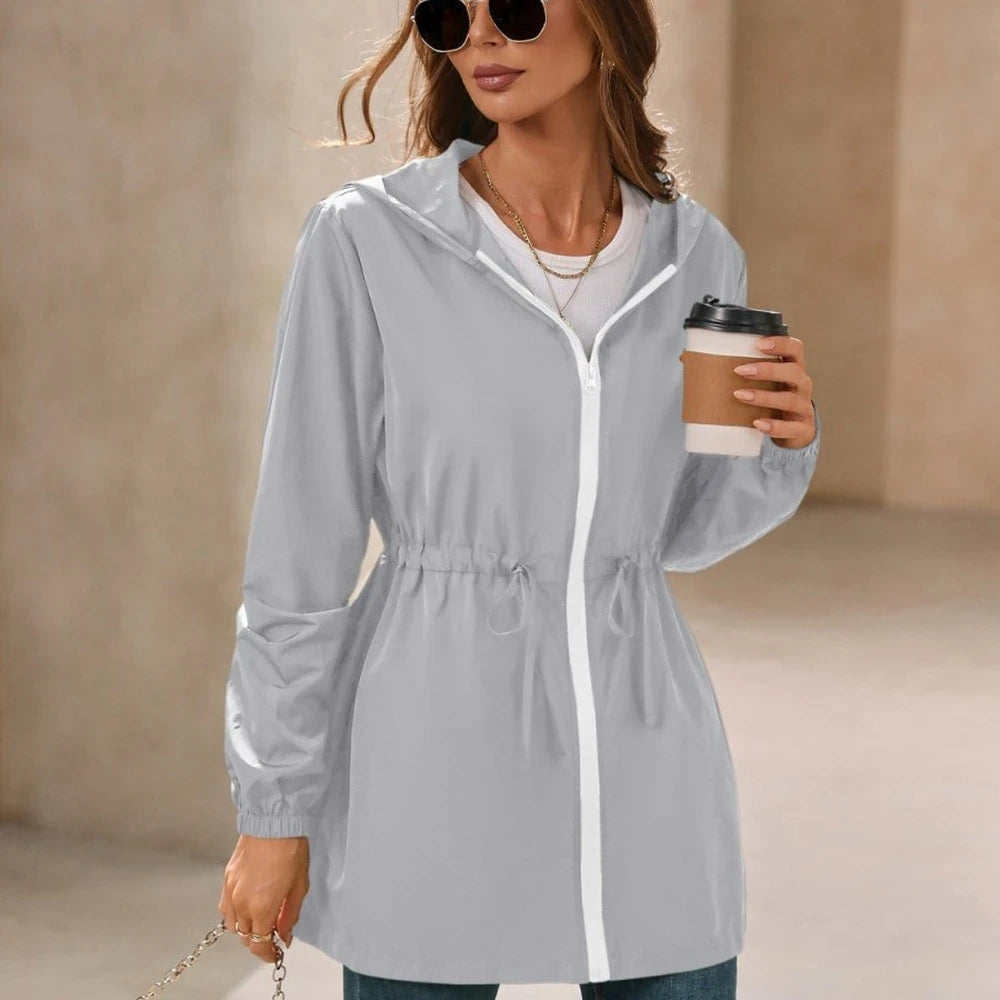 Waterproof Long Sleeve Hooded Windbreaker