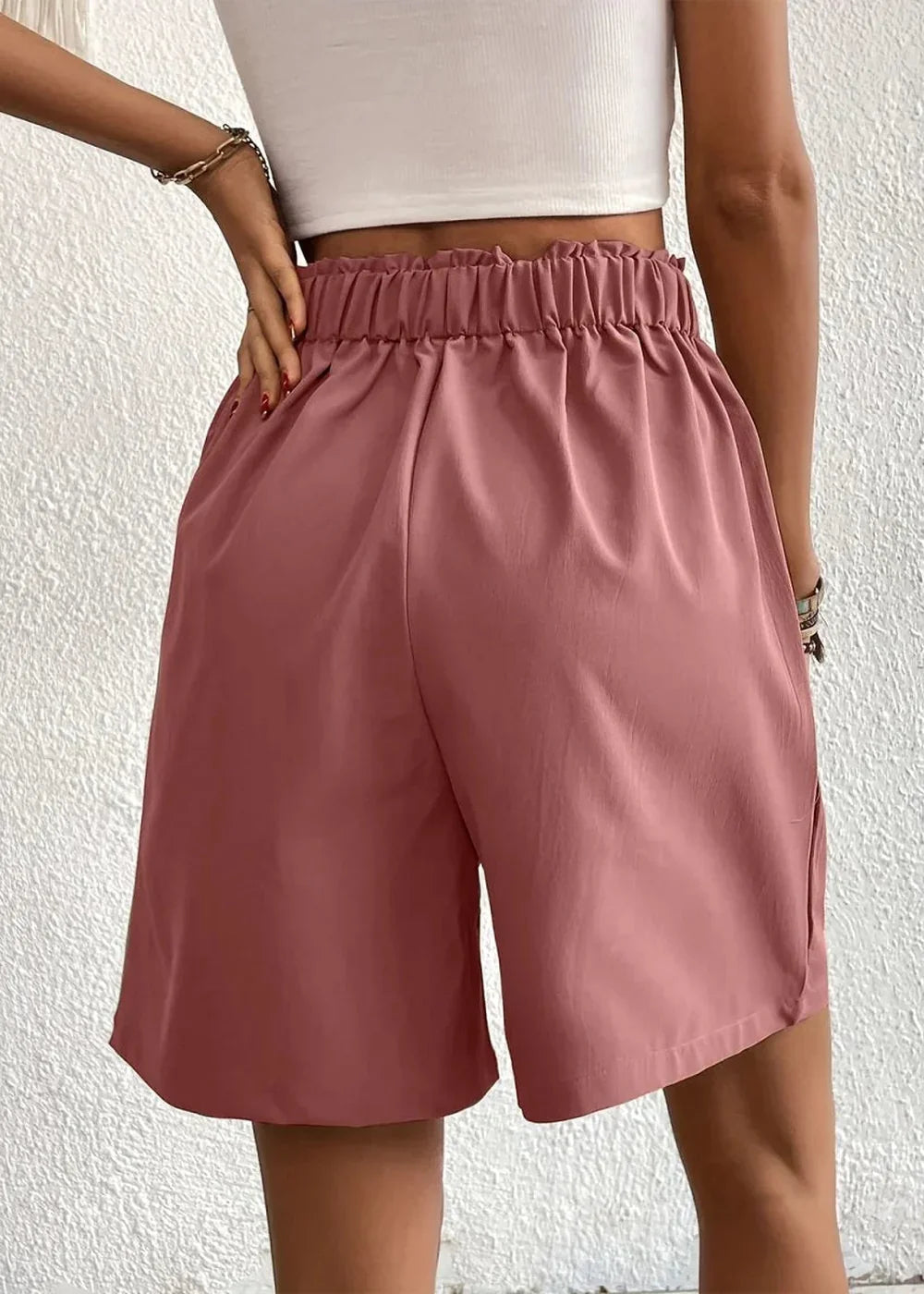 Pocketed Drawstring Waist Shorts