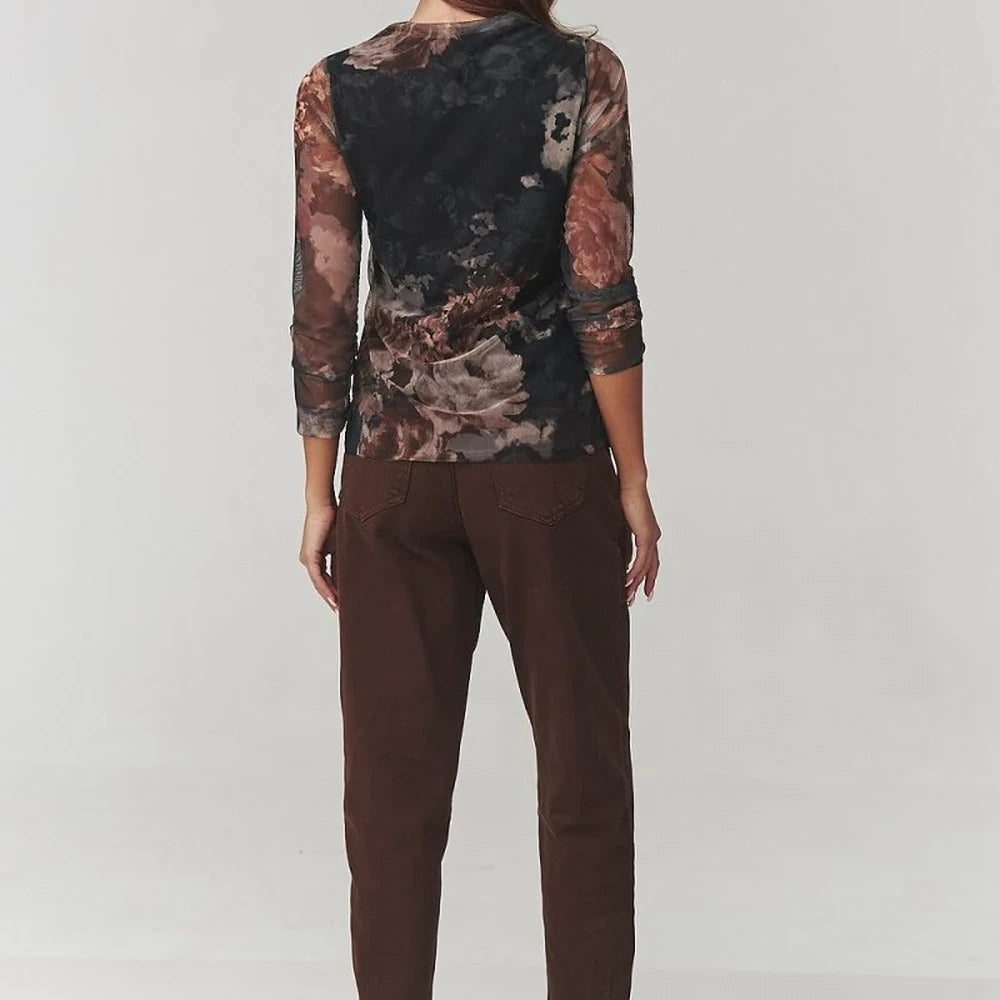 Floral Print Blouse - Turtleneck