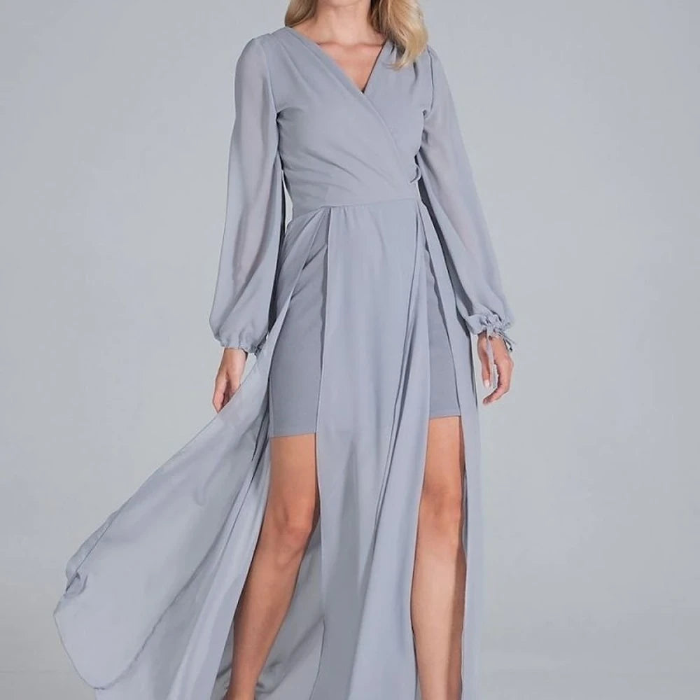 Maxi Chiffon Sleeve Evening Dress