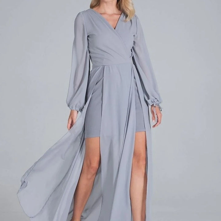 Maxi Chiffon Sleeve Evening Dress