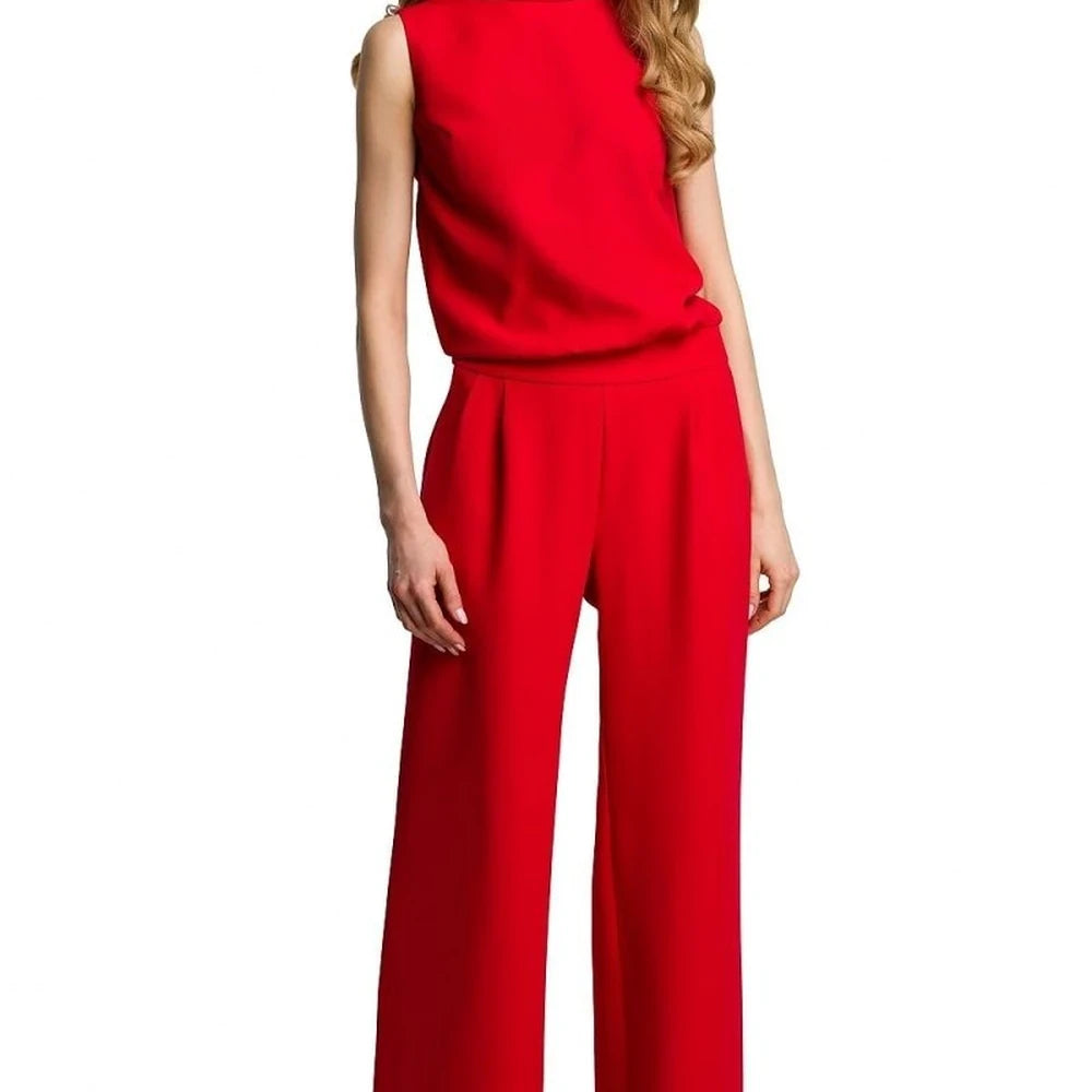 Women's Elegant Pant Suit with Slit Back