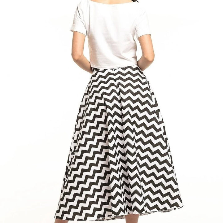 Cotton Circle Cut Midi Skirt