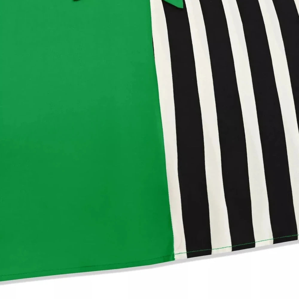Color Block Striped Midi Dress