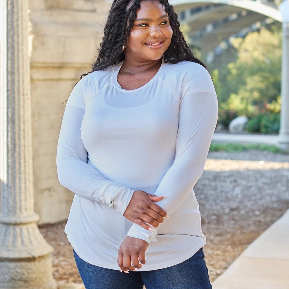 Women's Round Neck Long Sleeve Tee