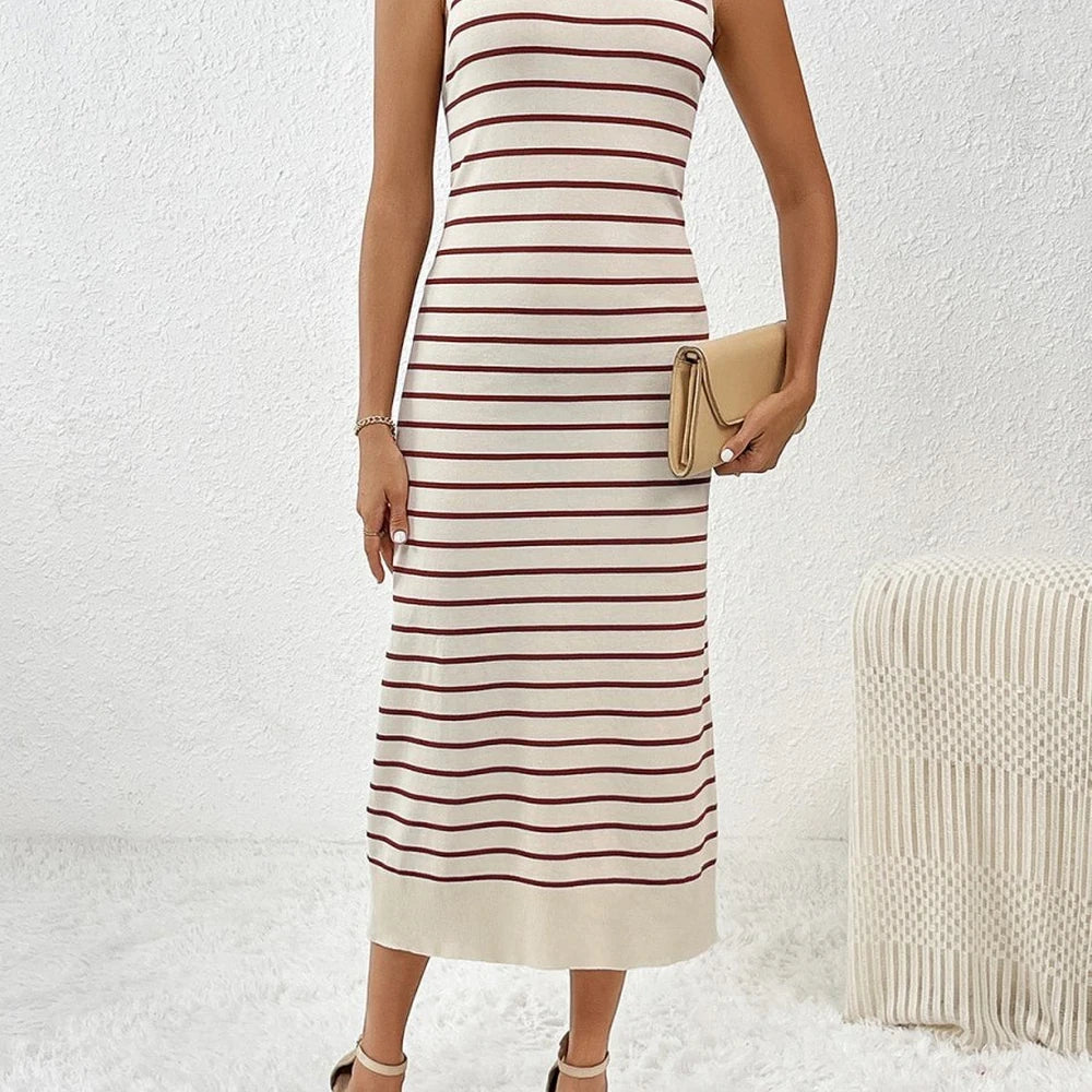 Round Neck Midi Knit Dress