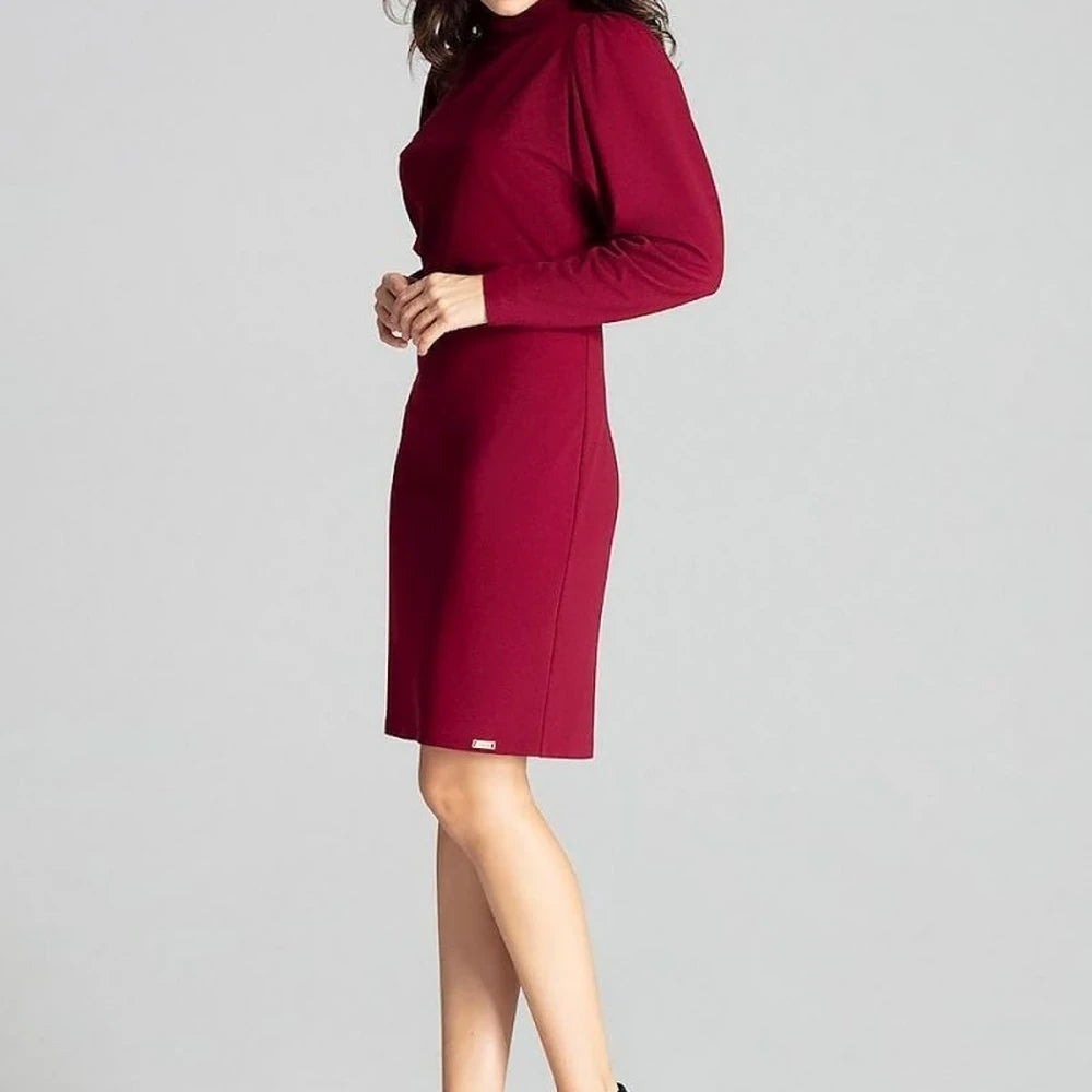 Fitted Midi Dress with Turtleneck