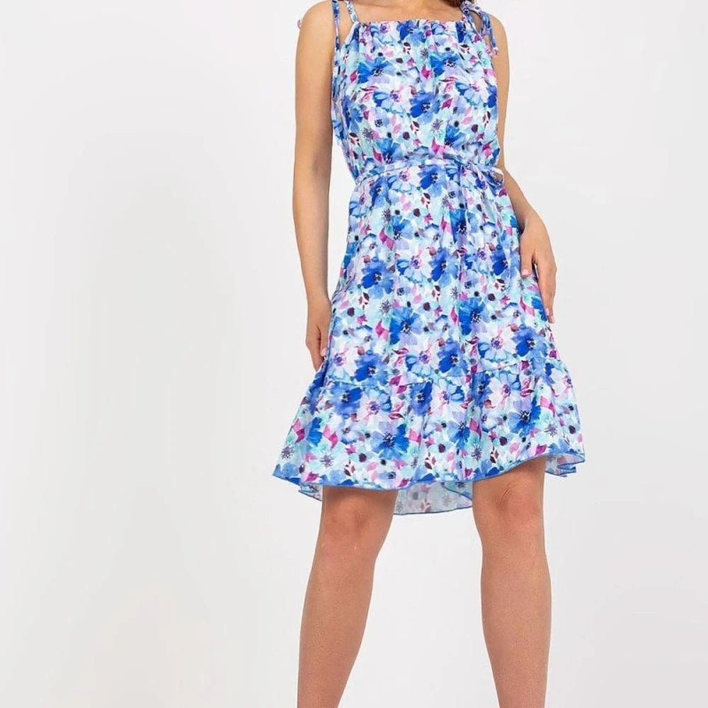 Summer Print Dress with Tied Straps