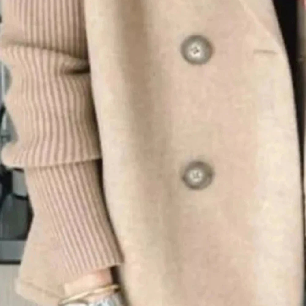 Lined Double-Breasted Knit Sleeve Outerwear