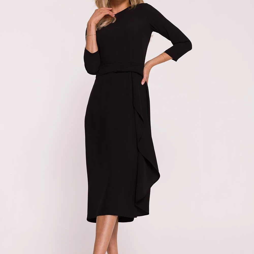 Elegant Cocktail Dress with Frill