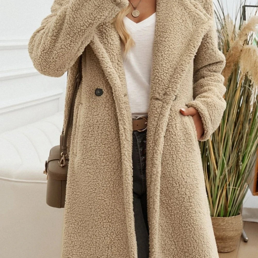 Hooded Teddy Coat with Pockets