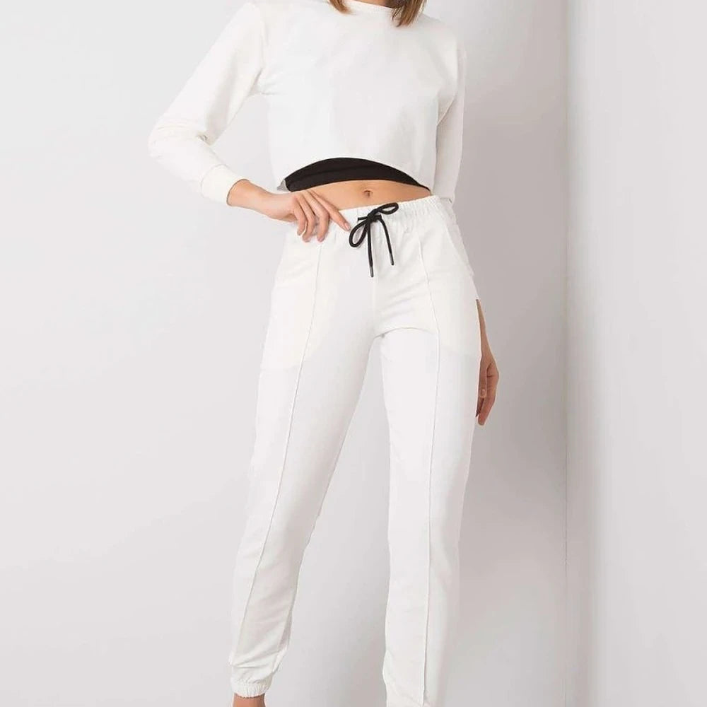 Women's Trousers Set - Cotton Polyester Elastane