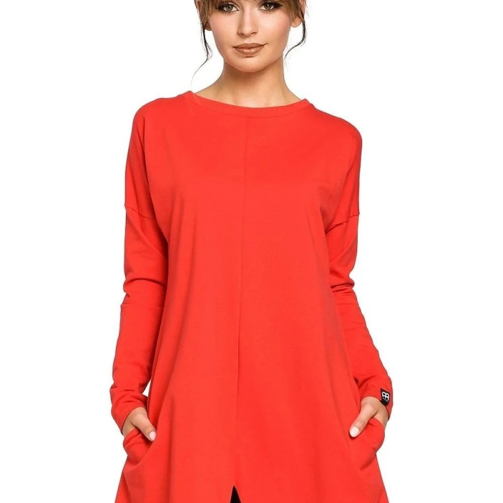 Cozy Cotton Blend Tunic with Long Sleeves