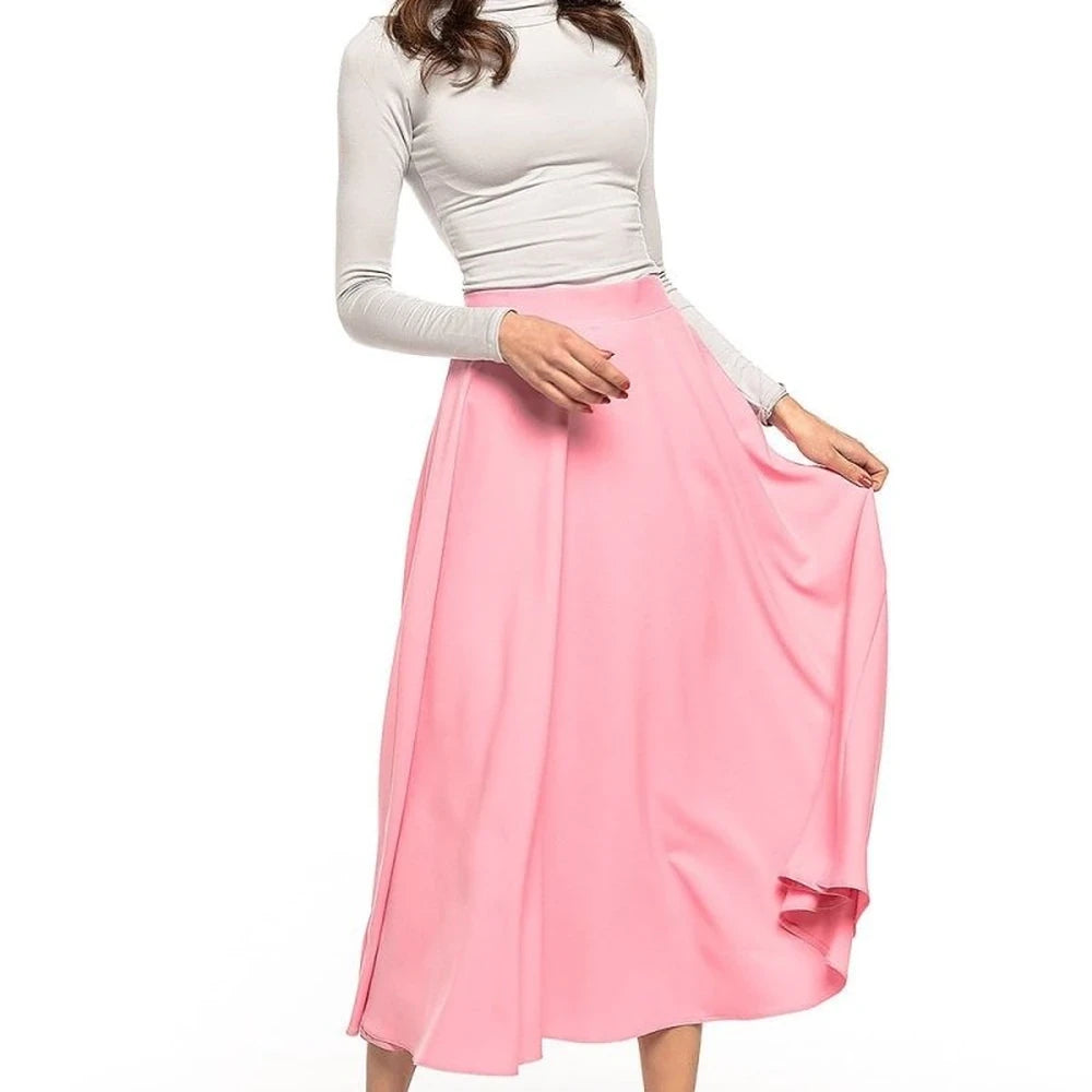 Midi Skirt with Belt and Zipper Detail