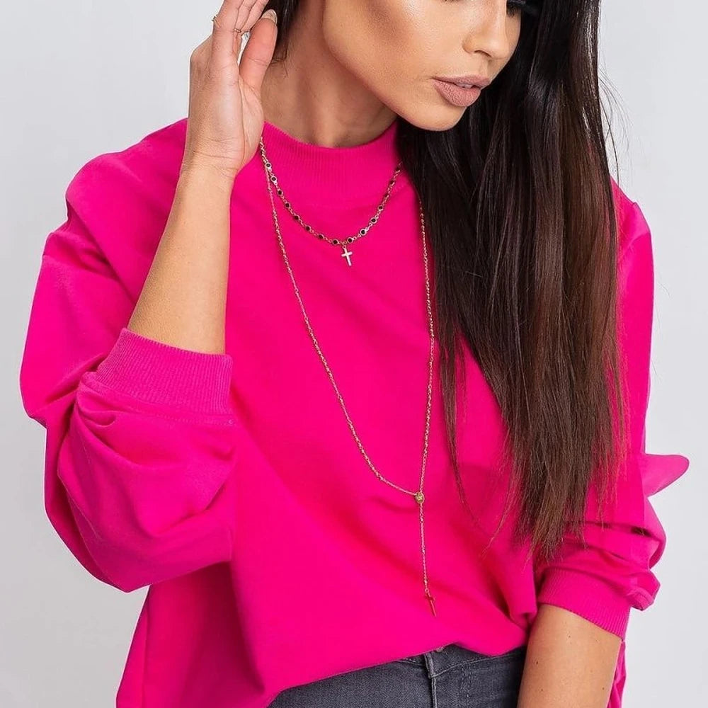 Women's Long Sleeve Stand Collar Sweatshirt