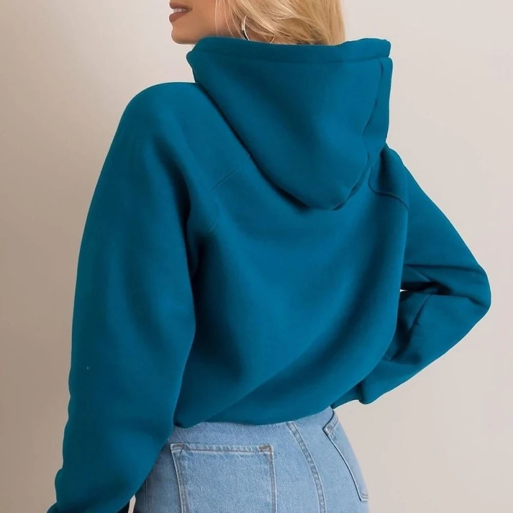 Hooded Tie-Bottom Sweatshirt