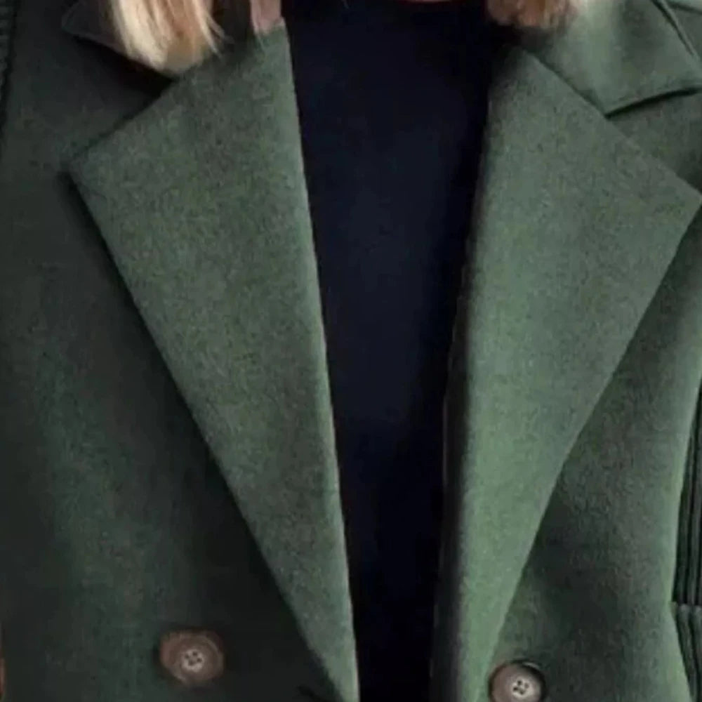 Women's Wool Blend Double-Breasted Blazer