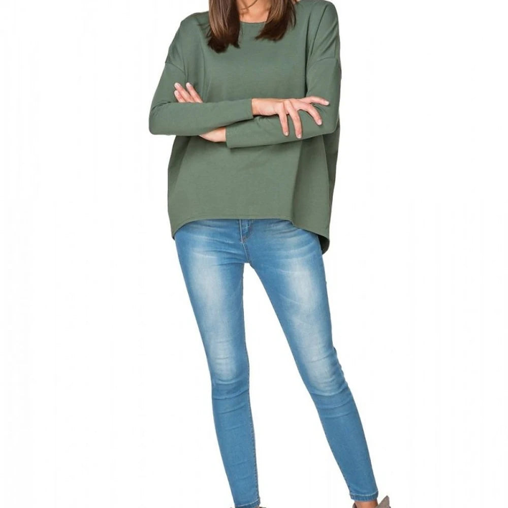 Red Cotton Knit Wide Kimono Sweatshirt