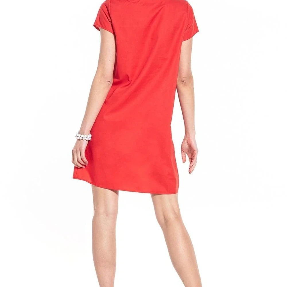 Boat Neck Short Sleeve Cotton Day Dress