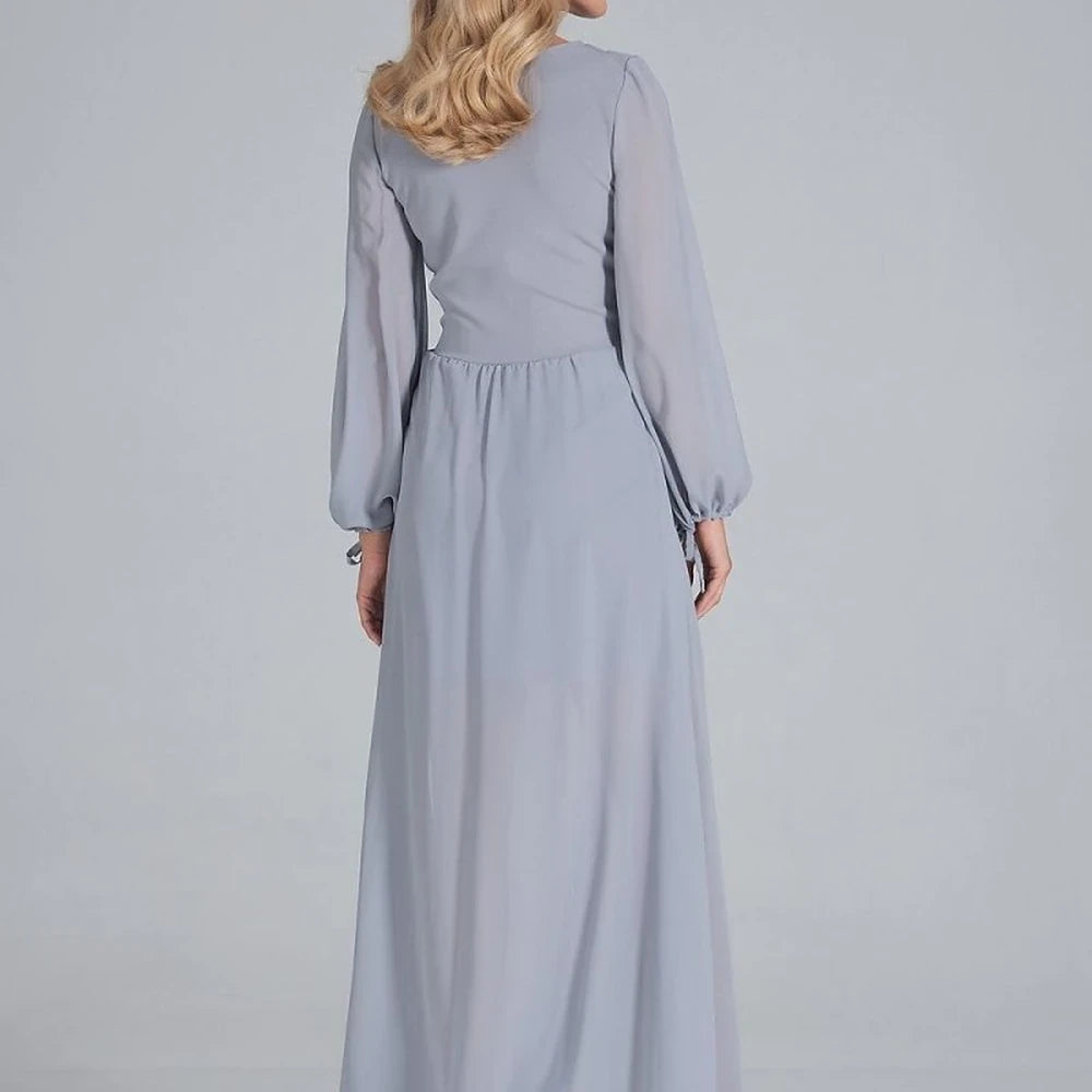 Maxi Chiffon Sleeve Evening Dress
