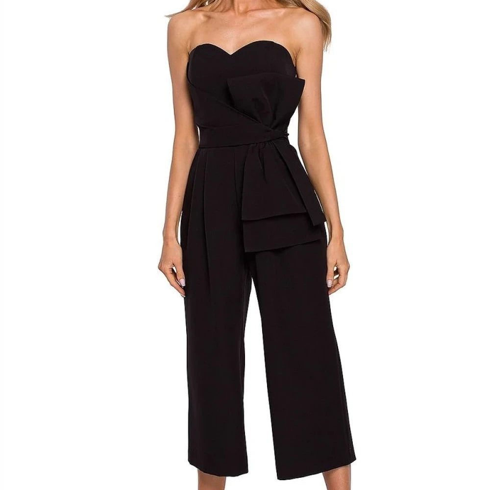 Pink Corset Jumpsuit with Bow Detail
