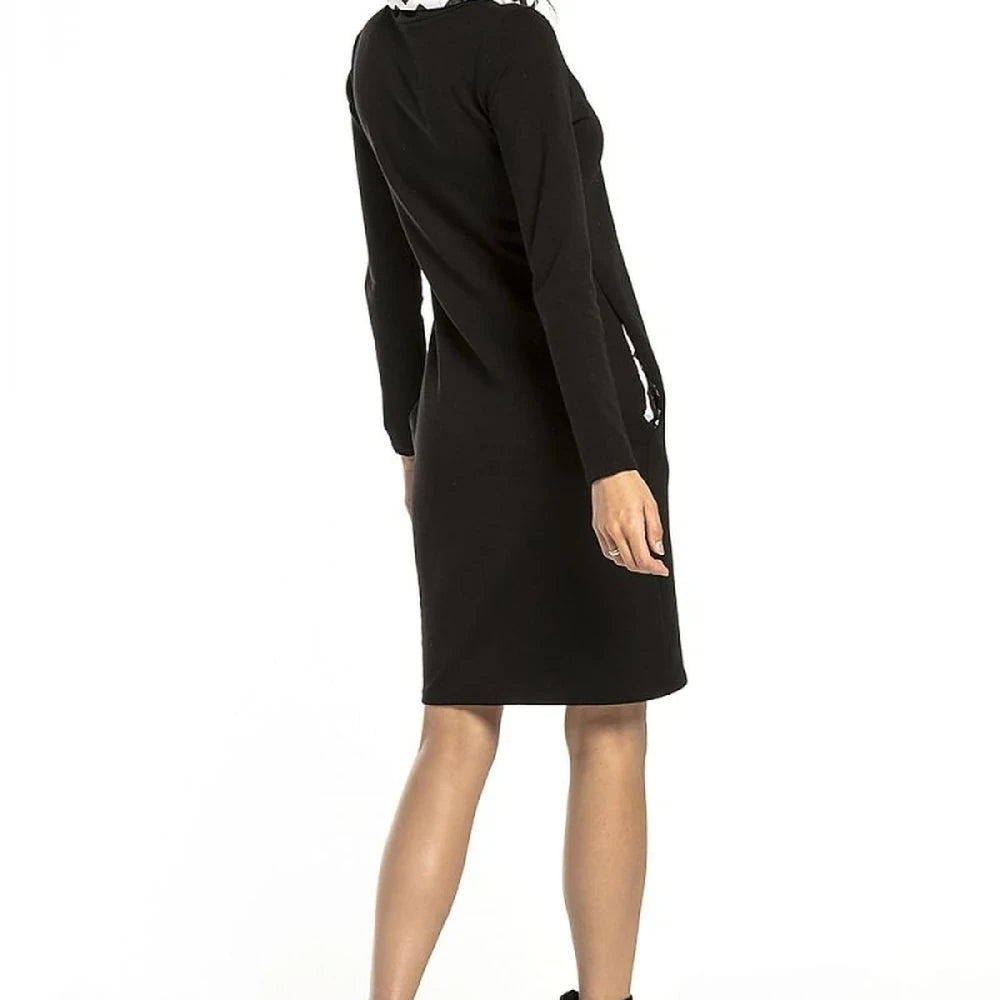 Sweatshirt Dress with Patterned Accents