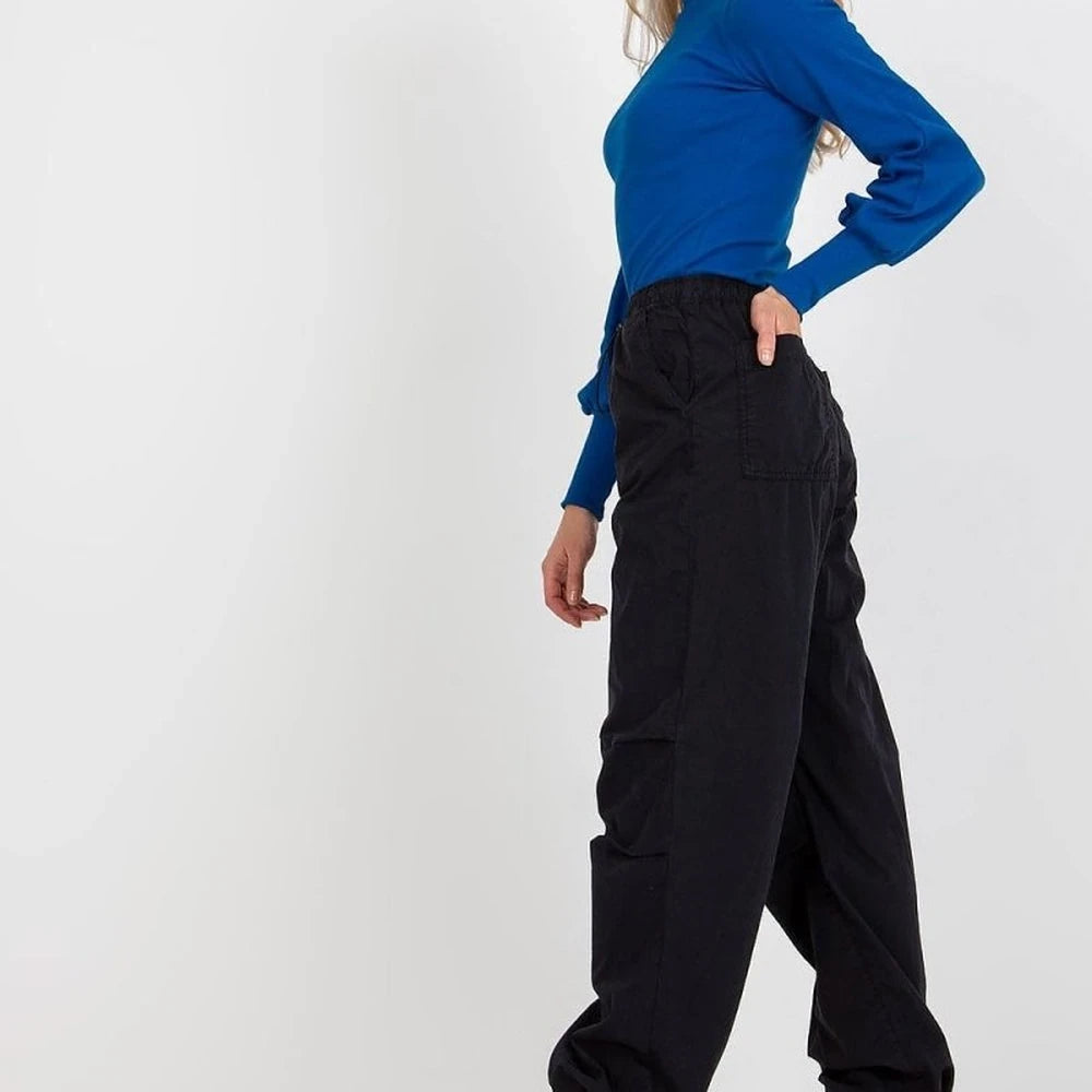 Ribbed Blouse with Long Sleeves and Wide Cuffs