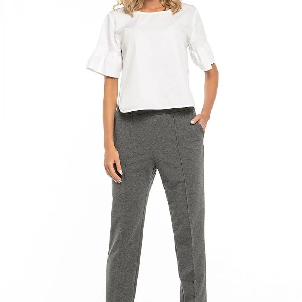 Cotton Knit Trousers with Pockets
