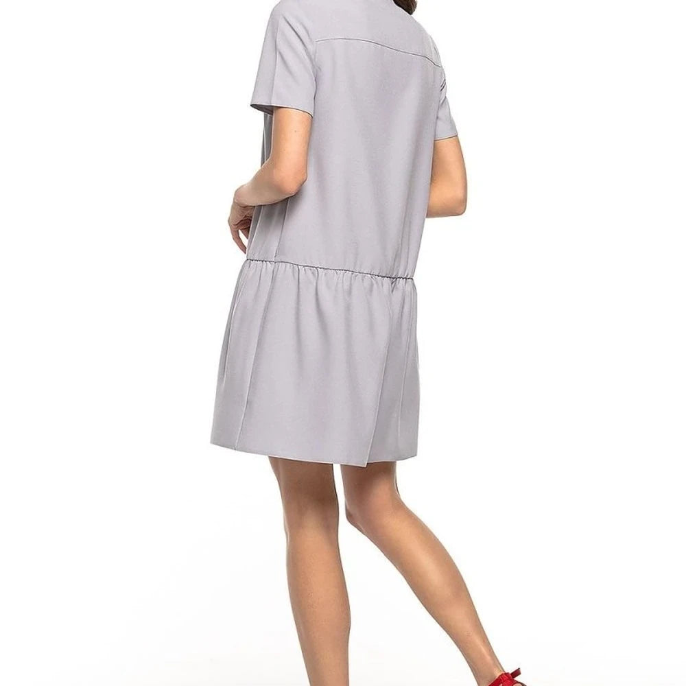 Summer Ruffle Hem Tie-Neck Dress