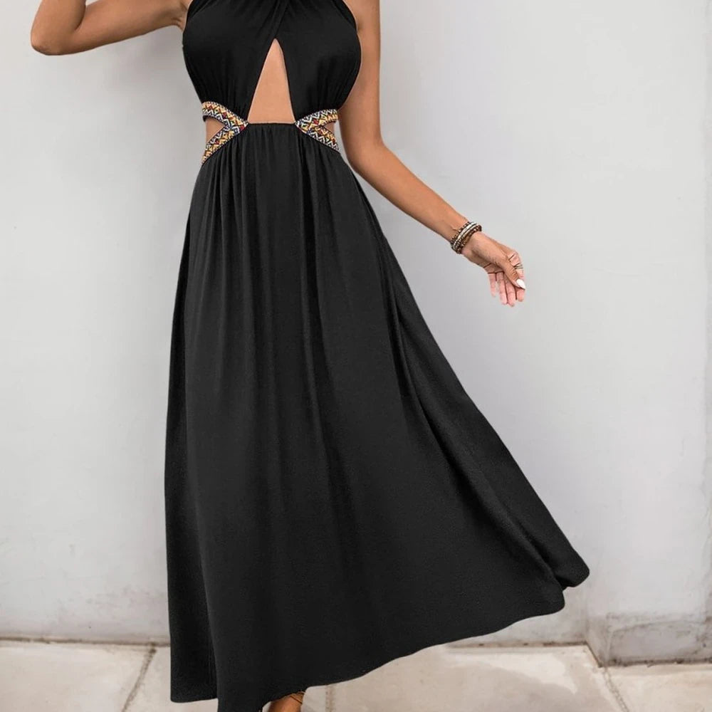 Women's Grecian Neck Cutout Dress