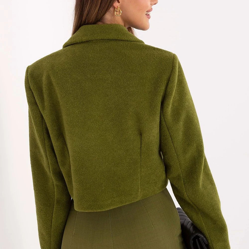 Short Women's Coat with Lapels