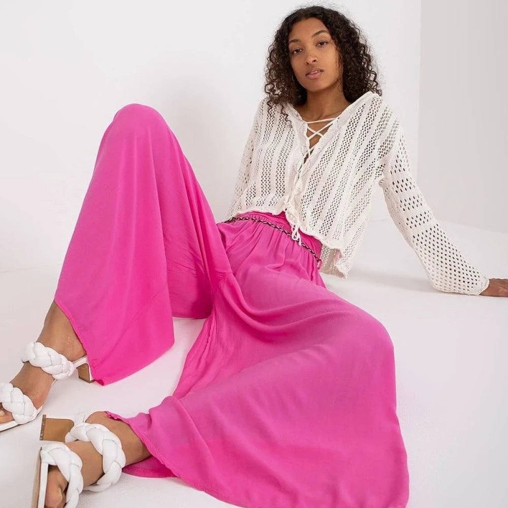 High-Waisted Wide-Leg Trousers