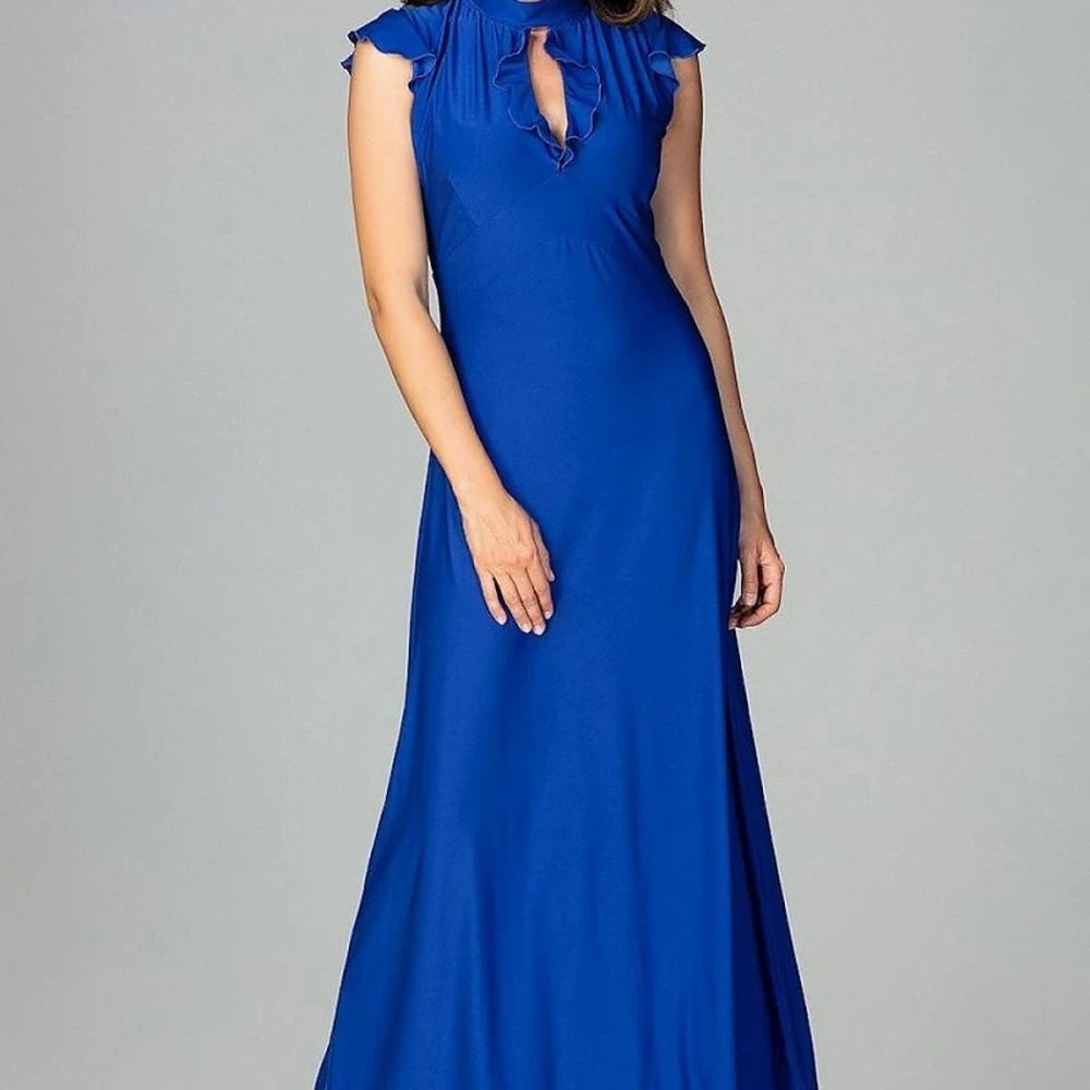Maxi Cocktail Dress with Frills