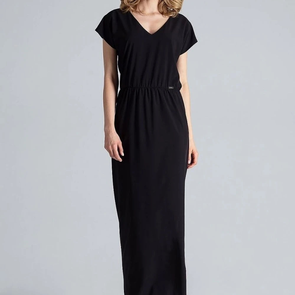 Light Maxi Dress with V-Neck